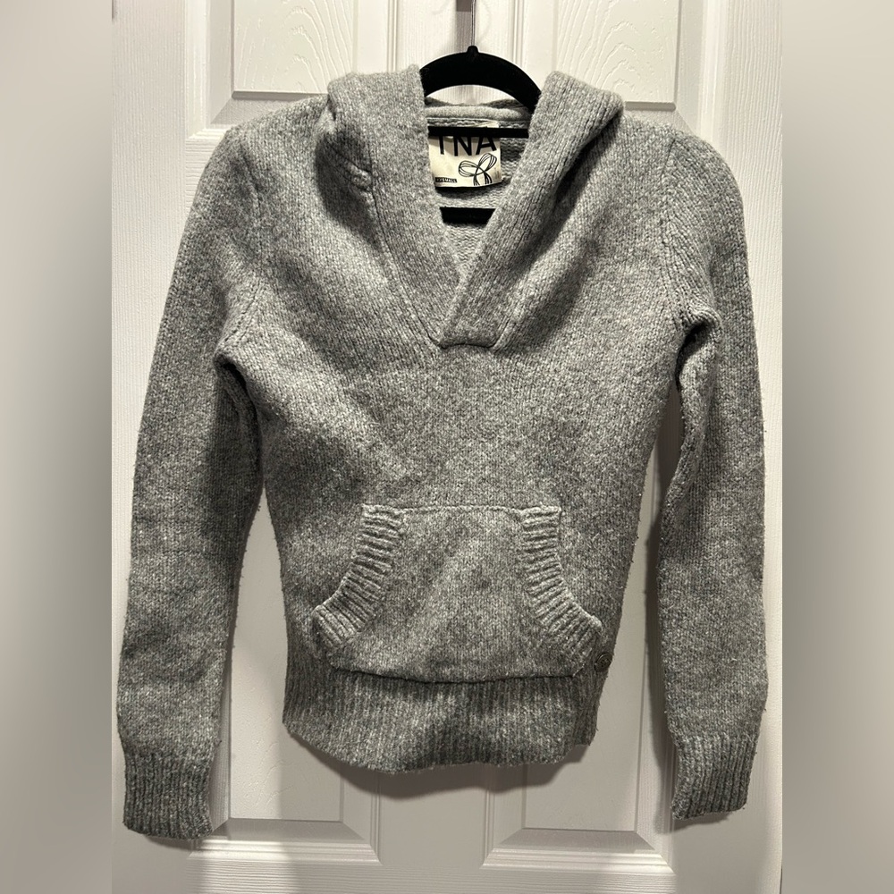TNA Wool Hooded Sweater with Pocket